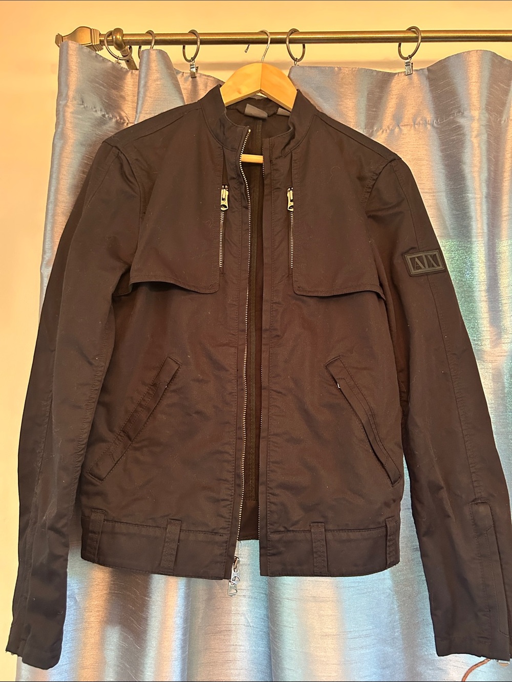 Armani Exchange Black Lightweight Zip Jacket